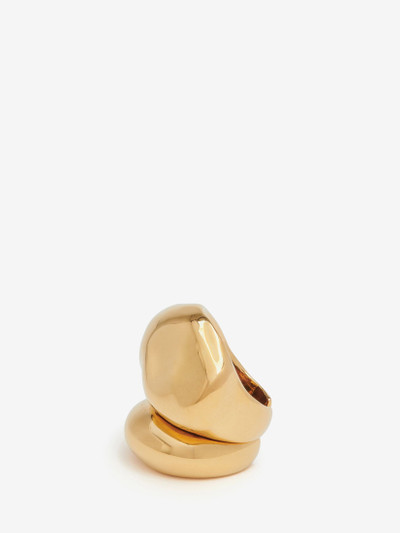 Alexander McQueen Women's Stacked Ring in Antique Gold outlook