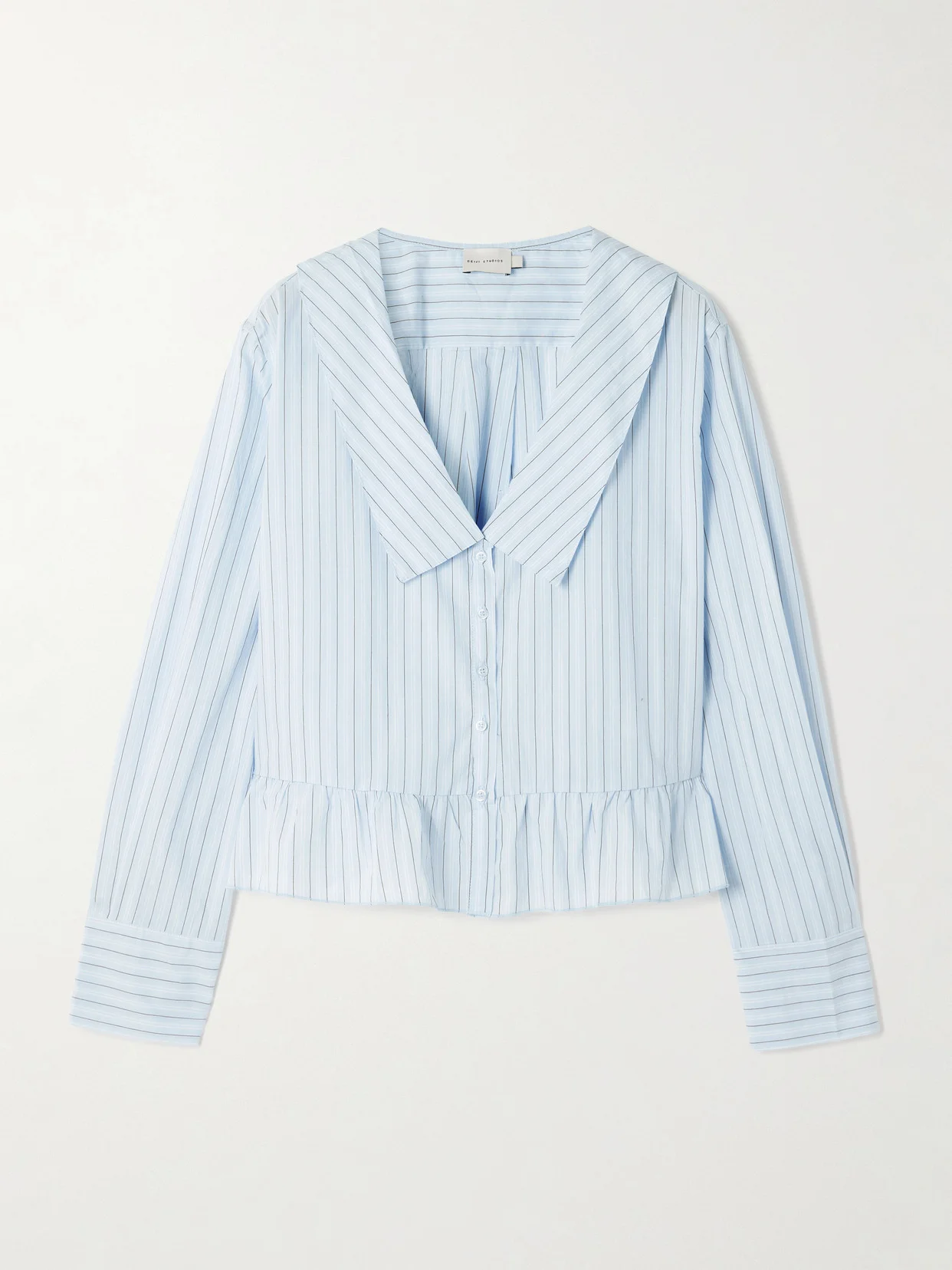 Sweep Ruffled Striped Cotton-poplin Shirt - 1