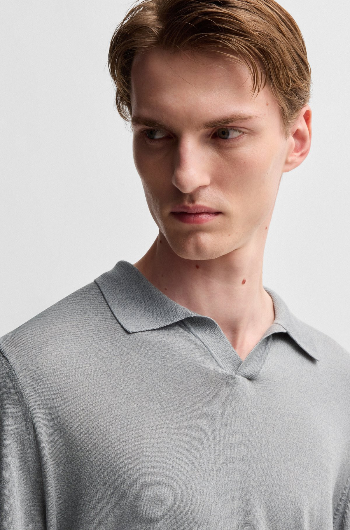 JOHNNY-COLLAR REGULAR-FIT SWEATER IN SILK AND COTTON - 3