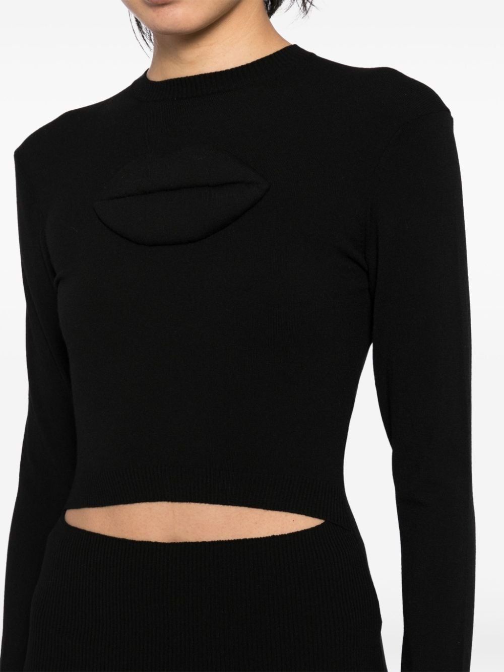 lip-appliqué knitted top - 5
