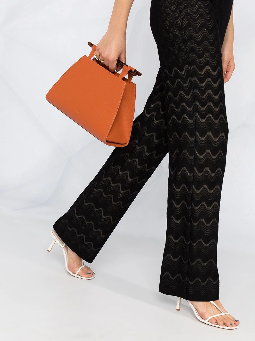 geometric-pattern knit trousers - 5