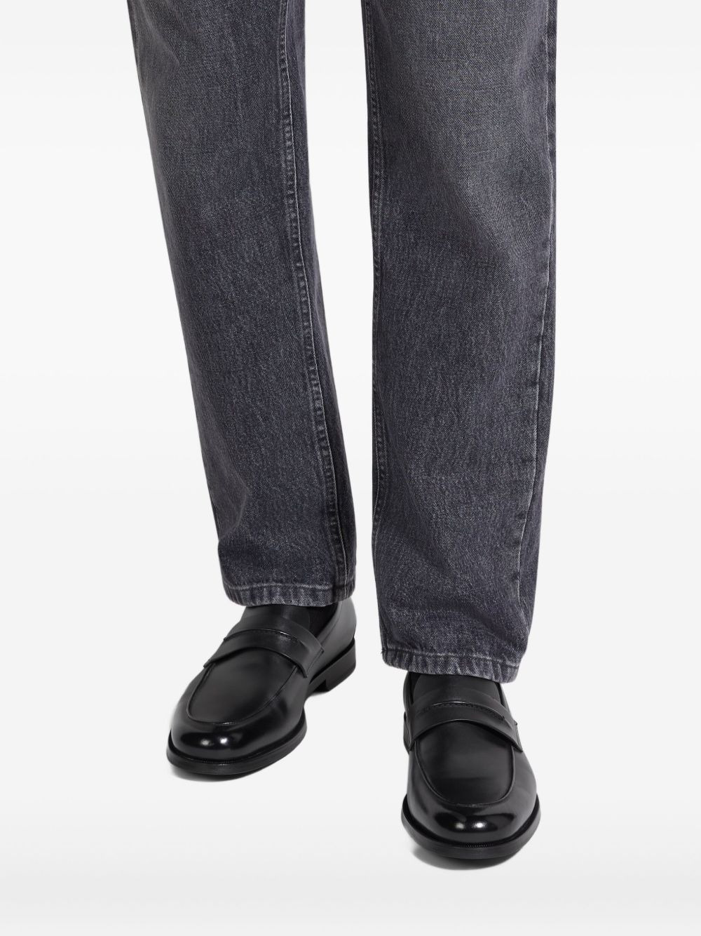leather penny-slot loafers - 5