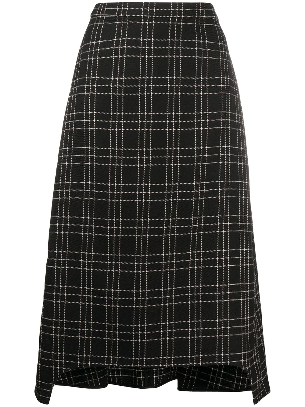 checked A-line skirt - 1