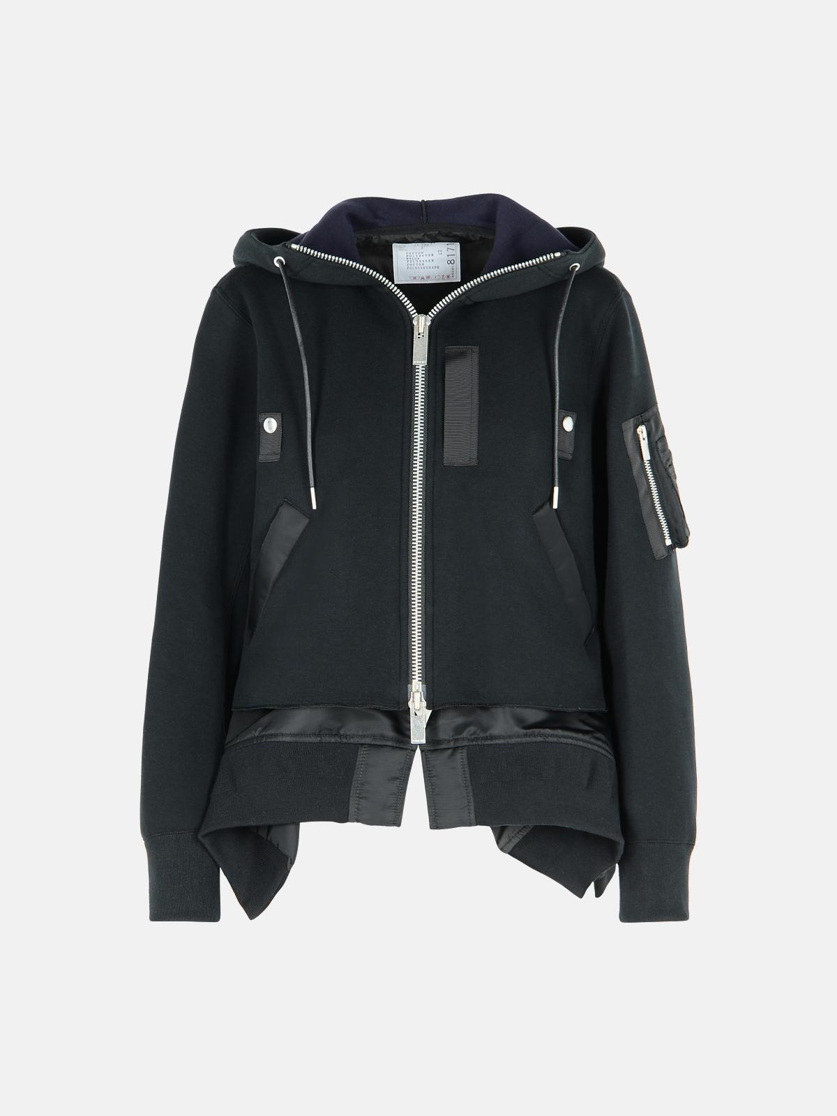 'SPONGE' BLACK COTTON BLEND SWEATSHIRT - 1