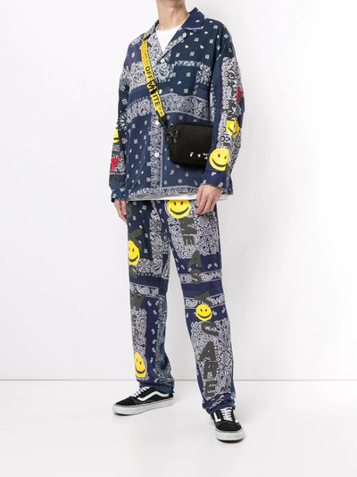 Readymade paisley-print smiley face trousers outlook