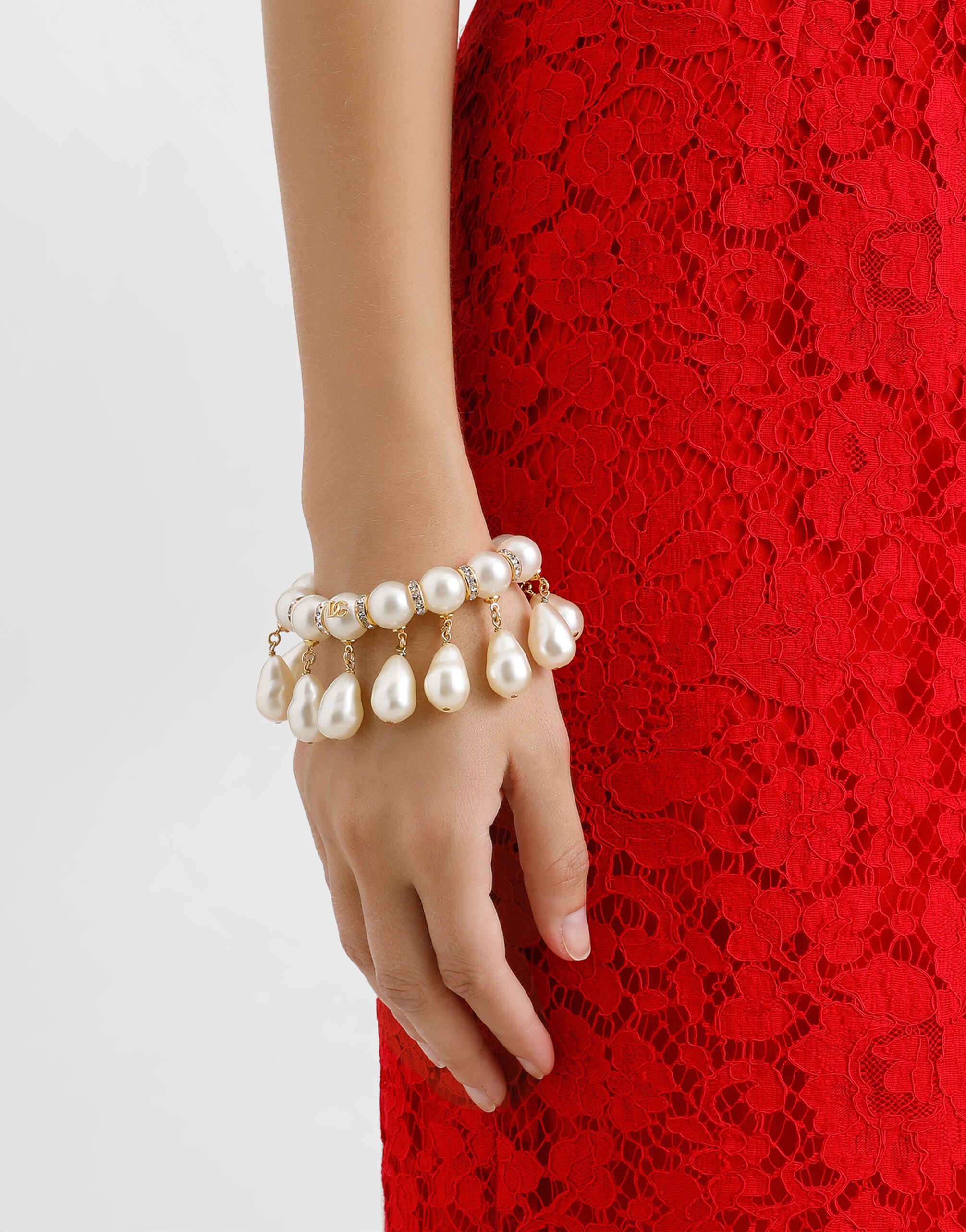 Bracelet with spheres, teardrop accents and DG logo - 2