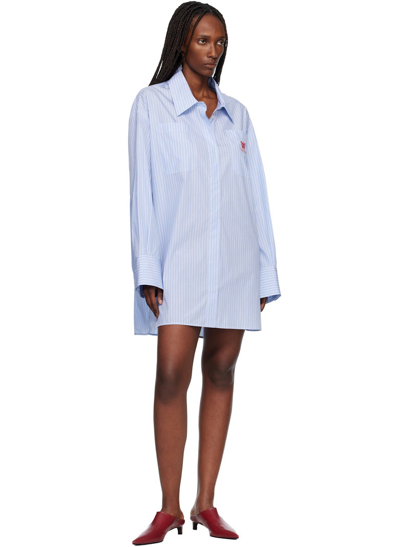 Off-White Blue Striped Poplin Shirt Minidress outlook