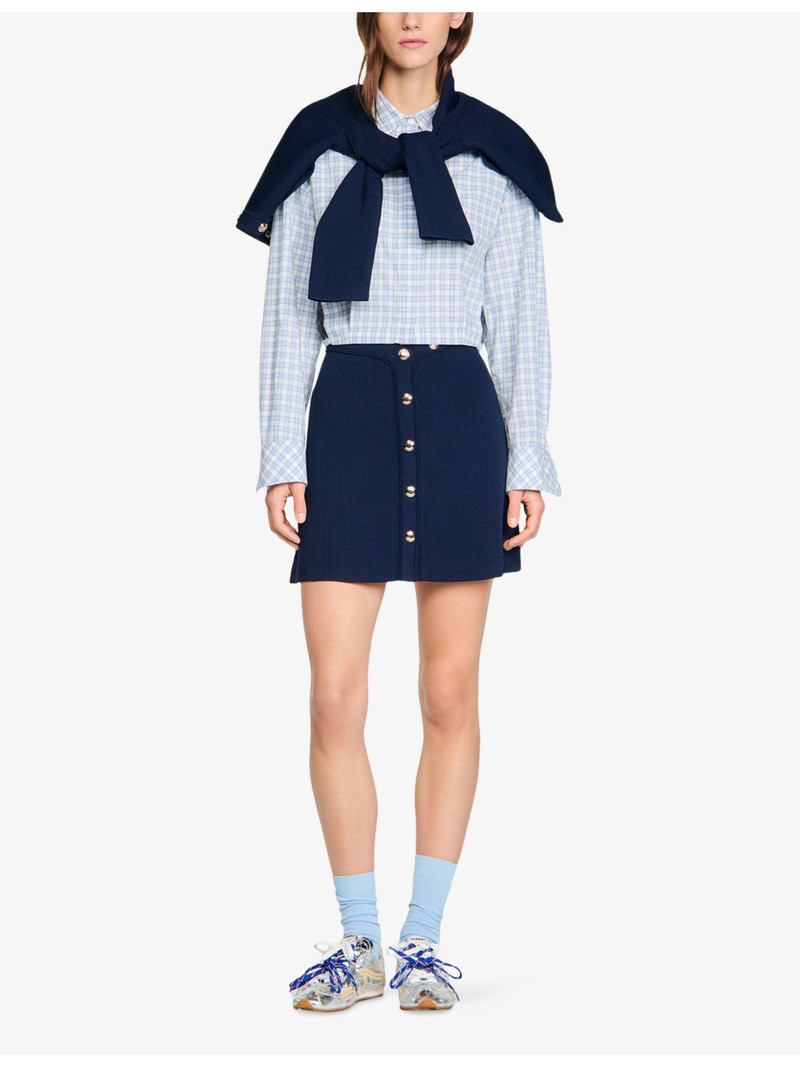 Sandro Ribbed High-Rise Knitted Mini Skirt outlook