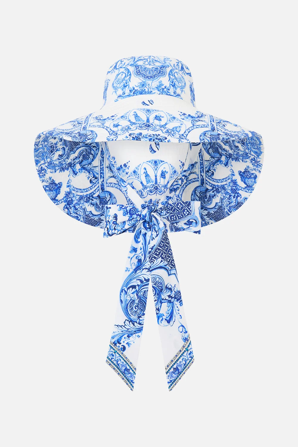 WIDE BRIM BUCKET HAT WITH TIE CERAMIC PANORAMIC - 1