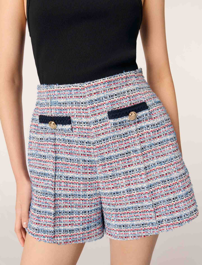 Tweed shorts with contrasting trim 5