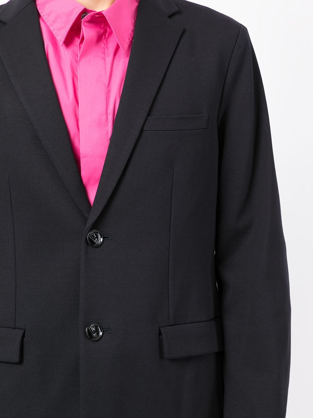 single-breasted long-sleeved blazer - 5
