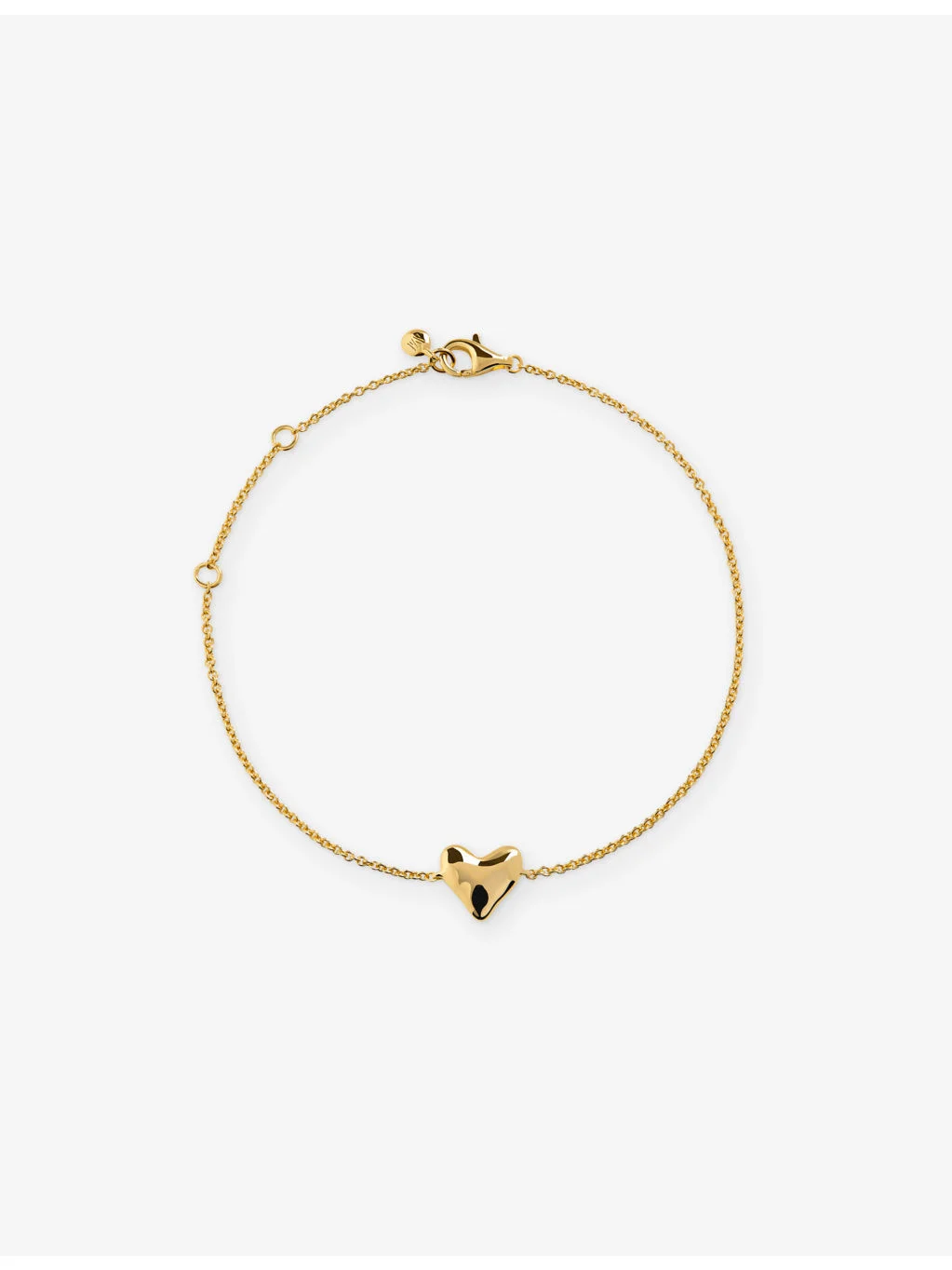 Heart-Charm 18ct Yellow Gold-Plated Vermeil Sterling-Silver Bracelet - 1