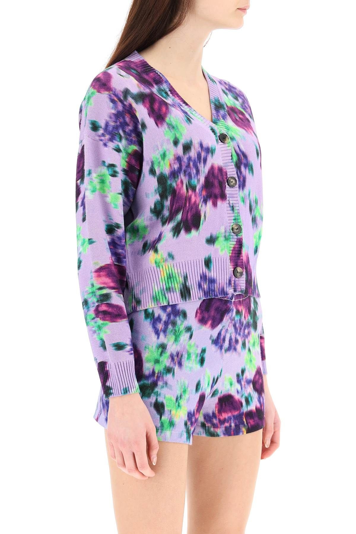 BLURRED FLORAL PRINT CARDIGAN - 3