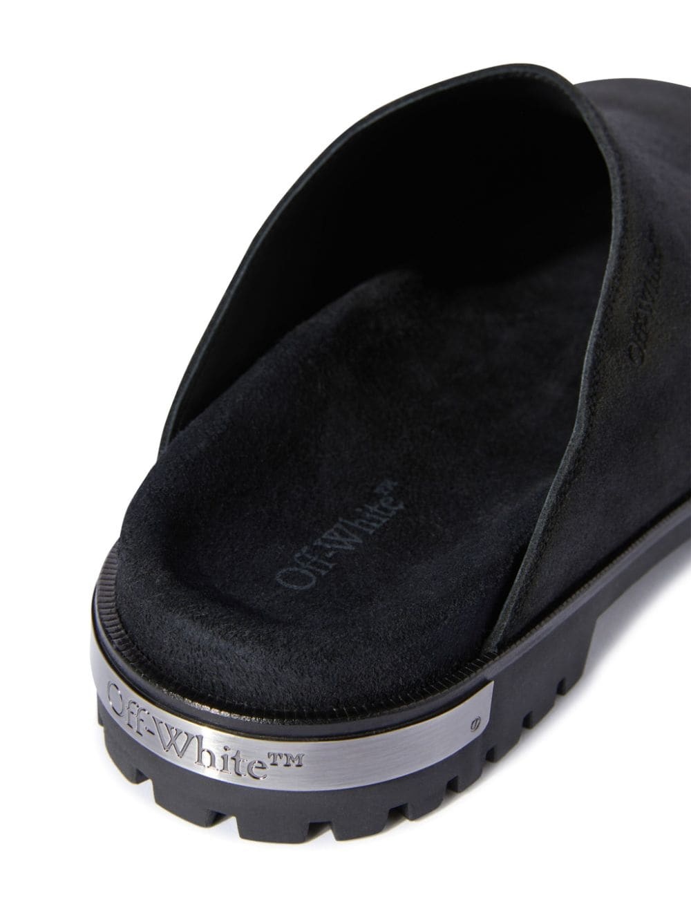 metal-logo suede clogs - 5