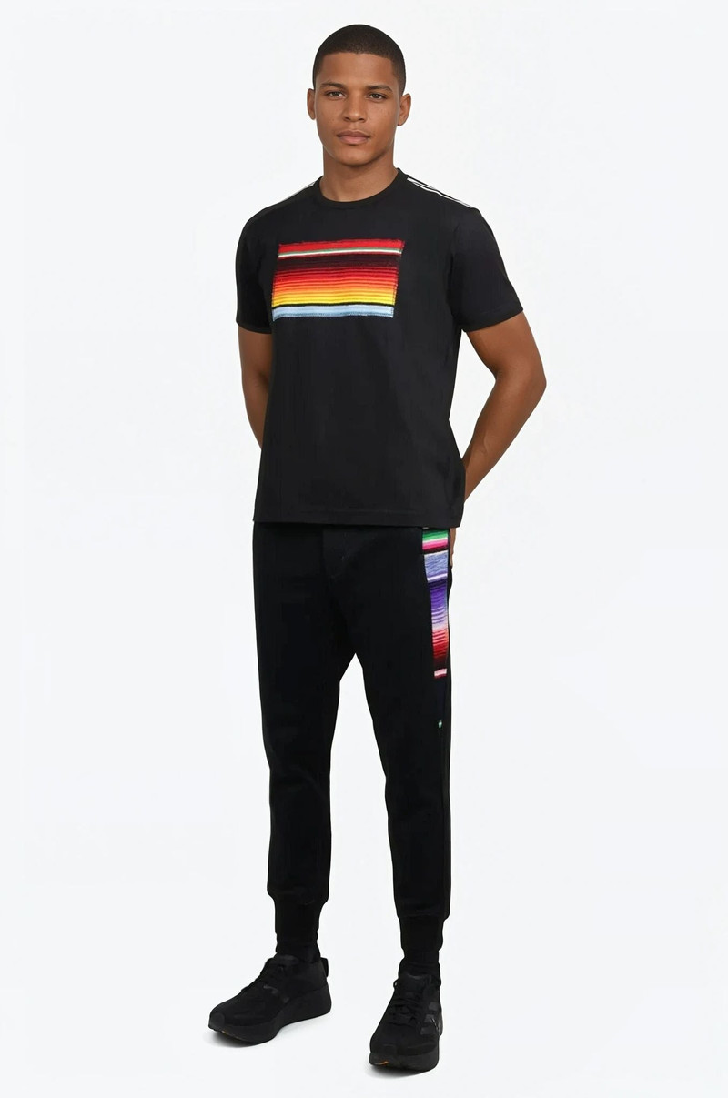 Junya Watanabe MAN RELAXED JEANS WITH PATTERN PANELS | BLACK outlook