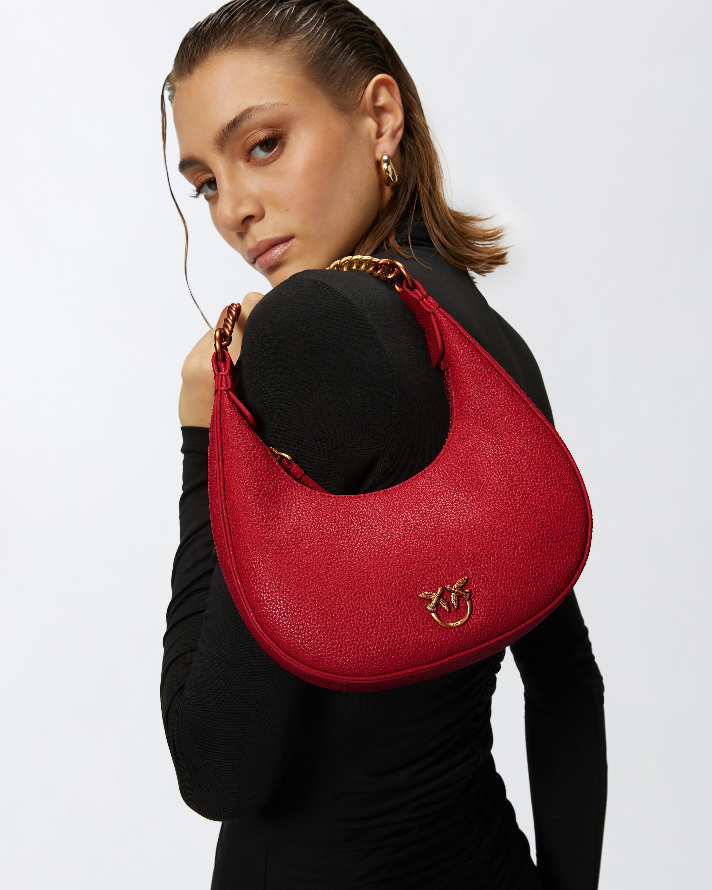 BRIOCHE BAG ROUNDED LEATHER SHOULDER BAG - 6