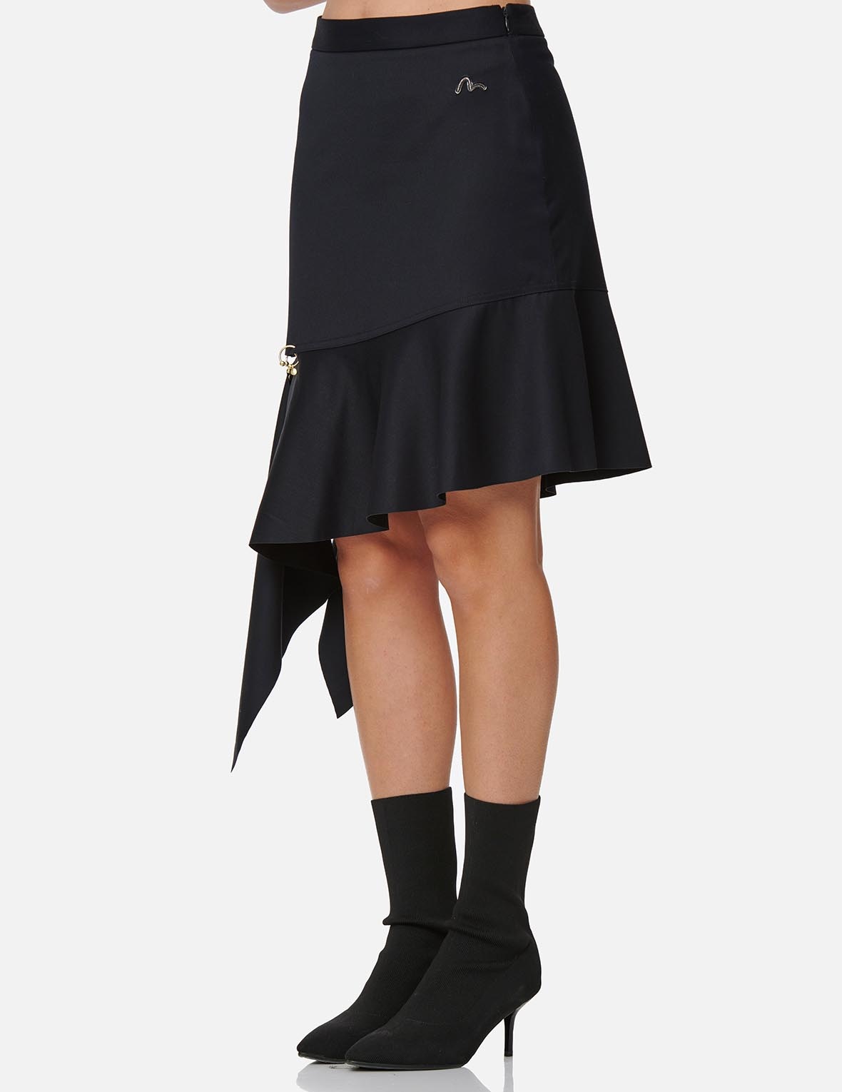 Asymmetric Drape Skirt - 7