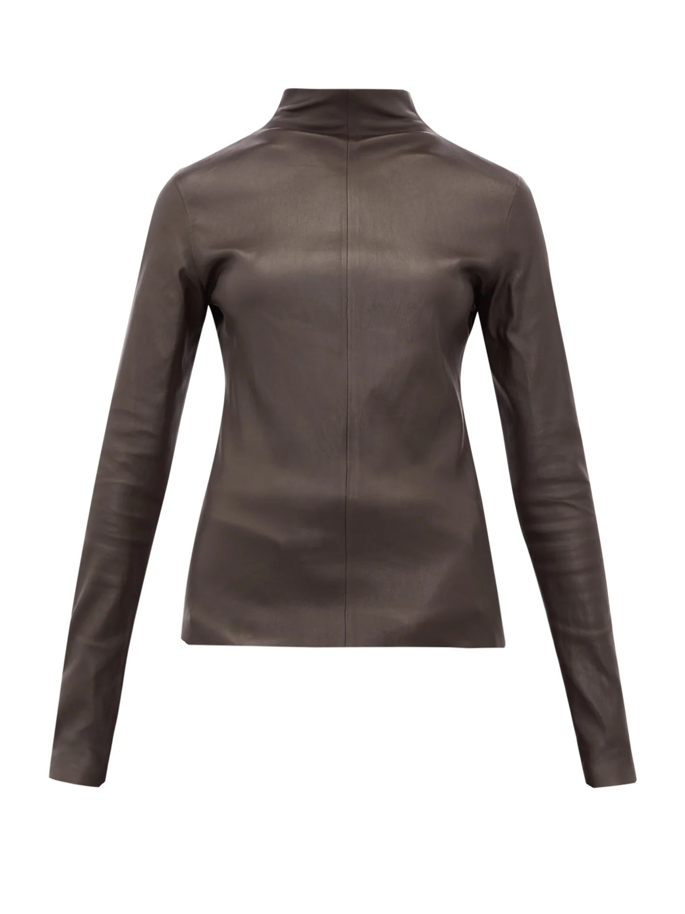 High-neck leather top - 1