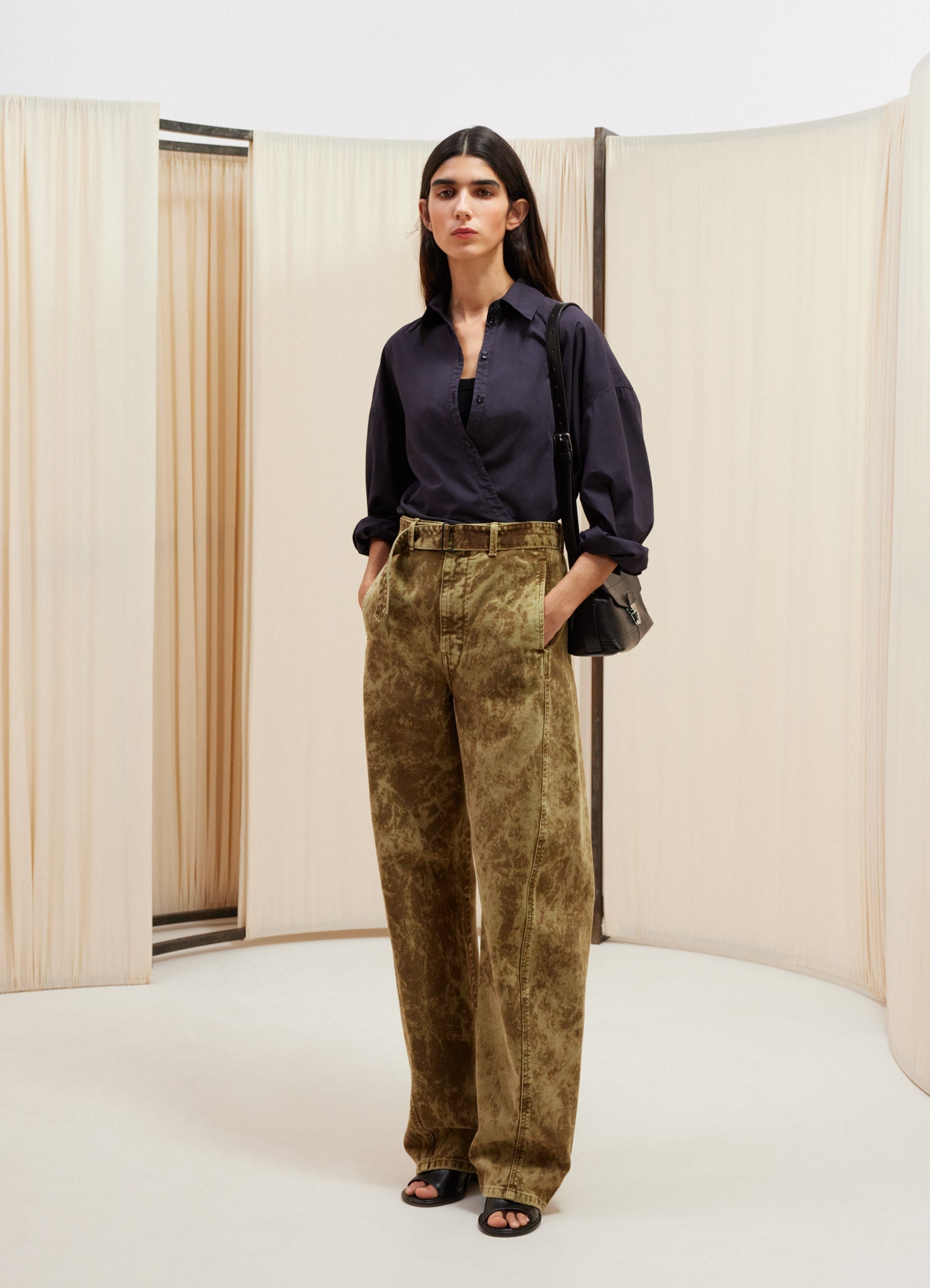 TWISTED BELTED PANTS - 5