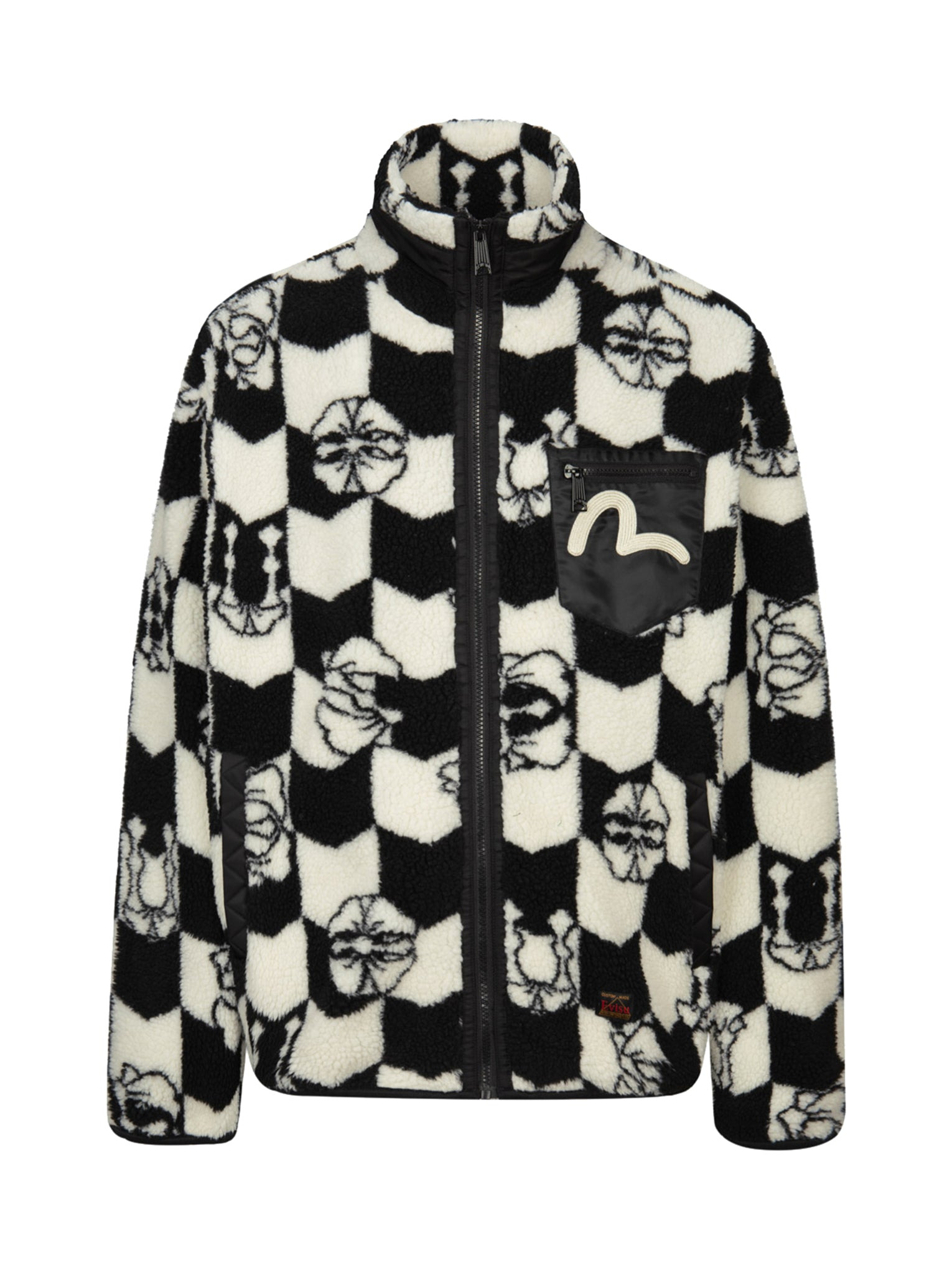 MONOGRAM JACQUARD RELAX FIT ZIPPED SHERPA JACKET - 14