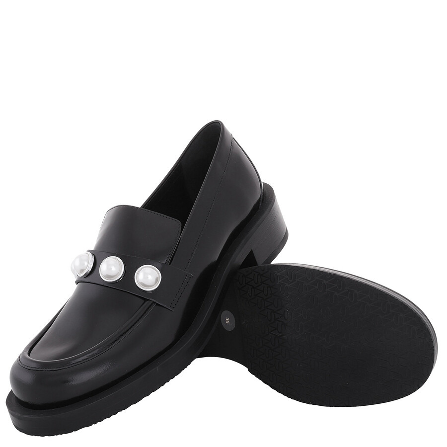 Stuart Weitzman Portia Bold Leather Loafers, Brand Size 36 ( US Size 5.5 ) - 2