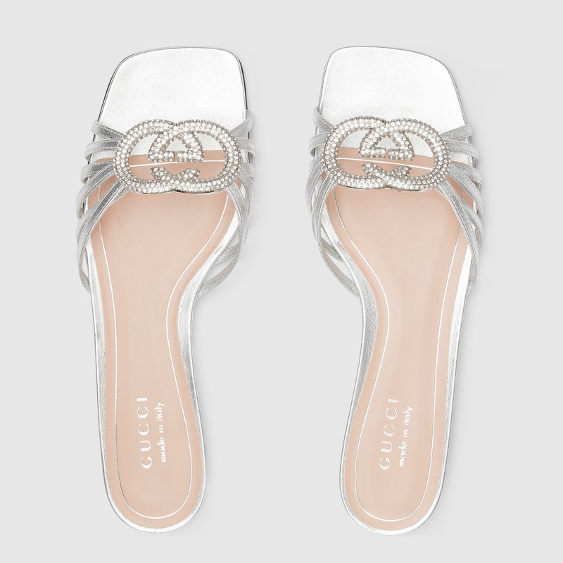 GUCCI Women's slide with crystal Interlocking G outlook