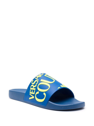 VERSACE JEANS COUTURE logo-debossed two-tone slides outlook