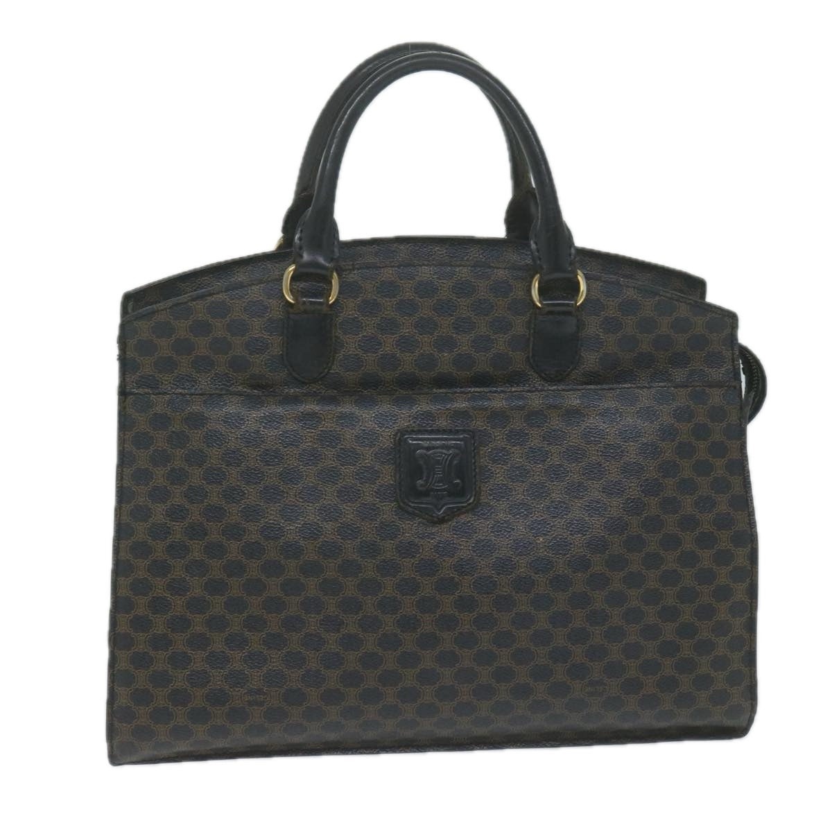 CELINE Macadam Canvas Hand Bag Pvc Brown Black - 13
