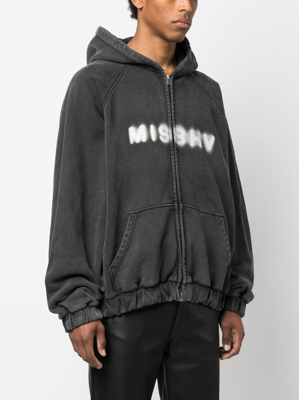 logo-print zip-up hoodie - 3