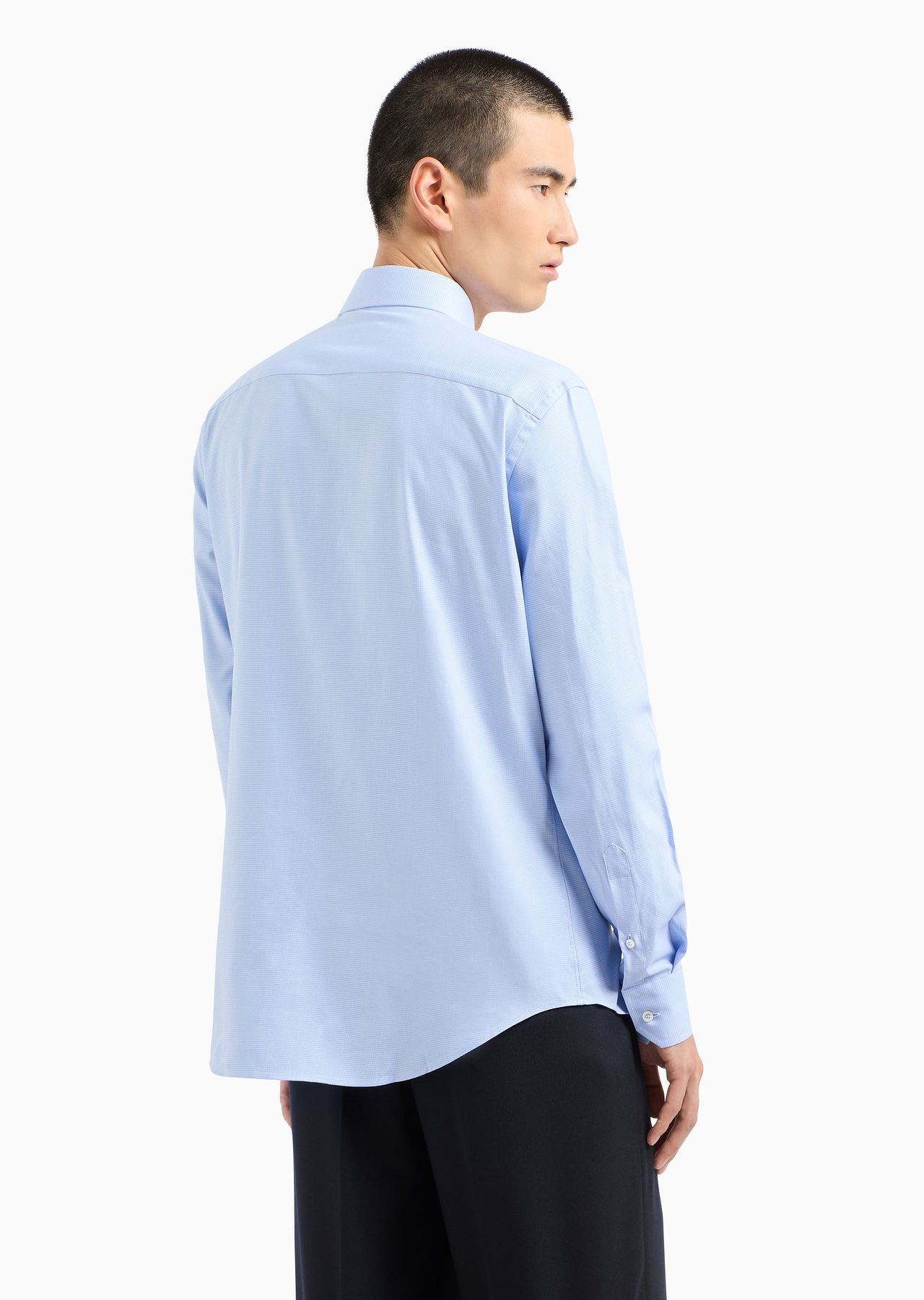 Regular-fit shirt made from micro-armure stretch cotton - 3