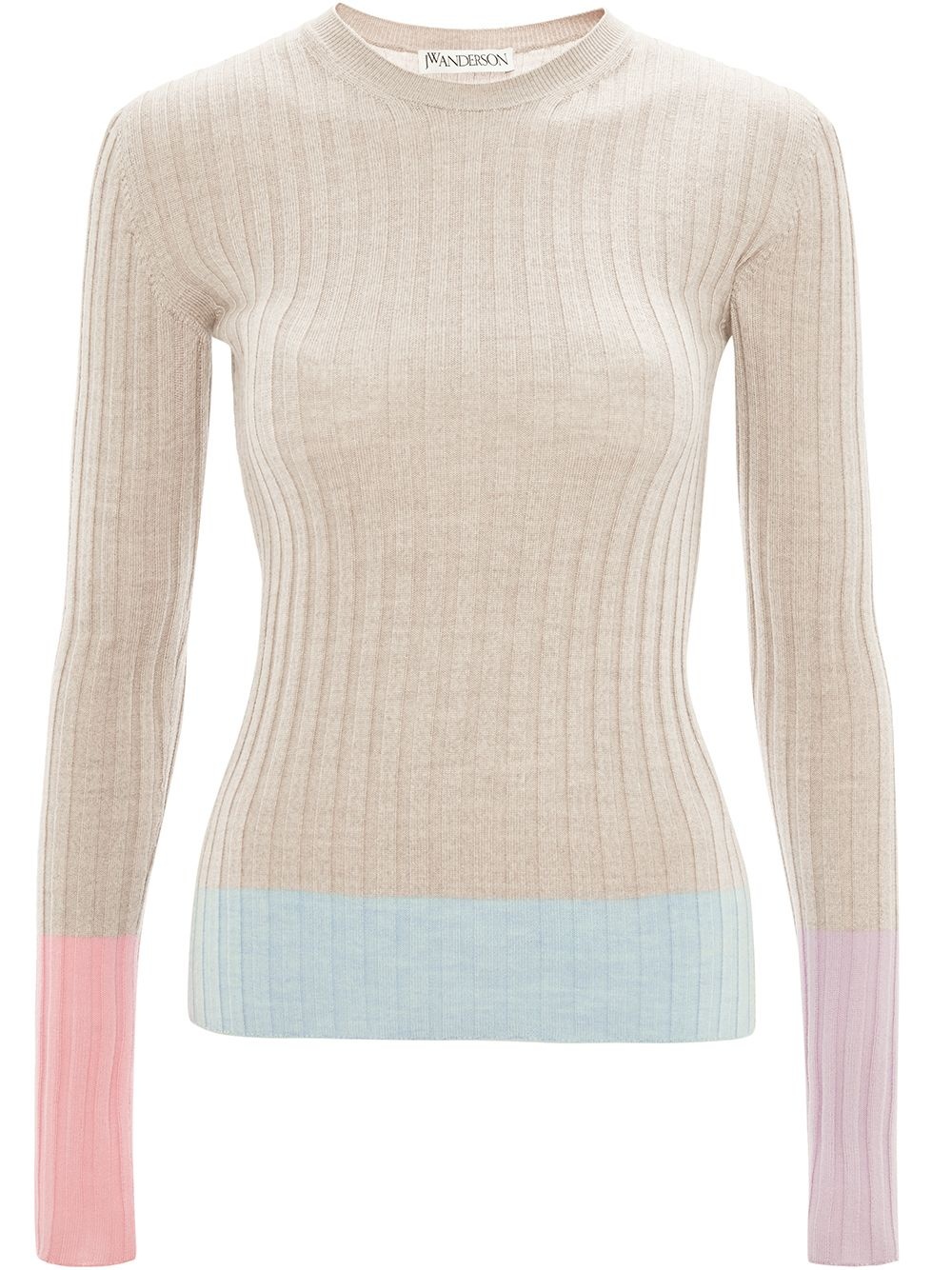 colour-block ribbed jumper - 1