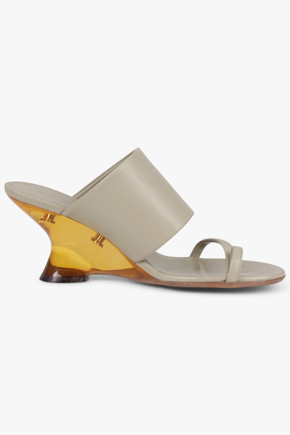 SCULPTURAL WEDGE 75MM MULE | LIGHT GREEN/GOLD - 2