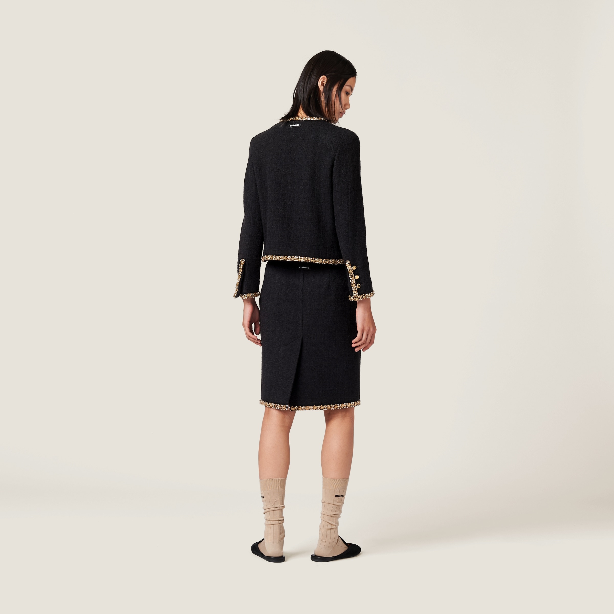 Embroidered tweed skirt - 3