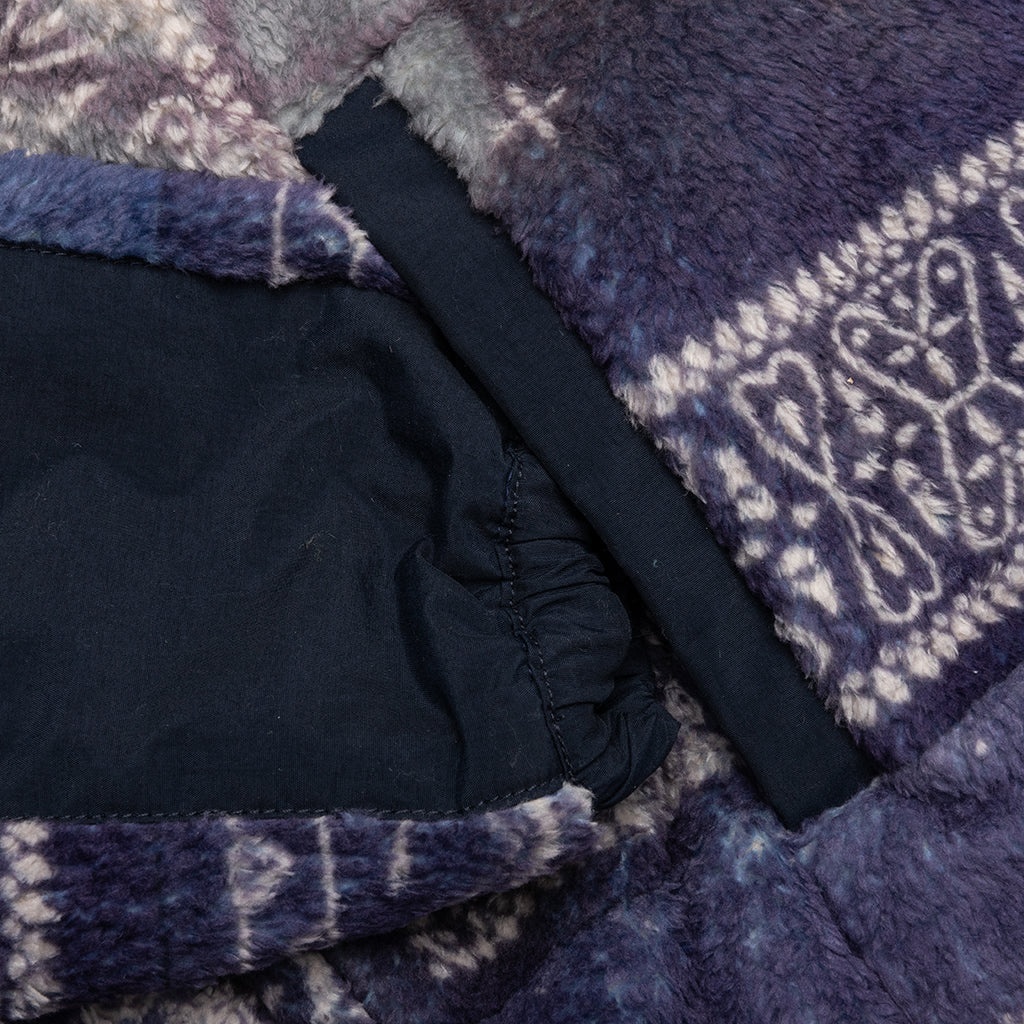 BANDANA PATTERN FLEECE JACKET - NAVY - 4
