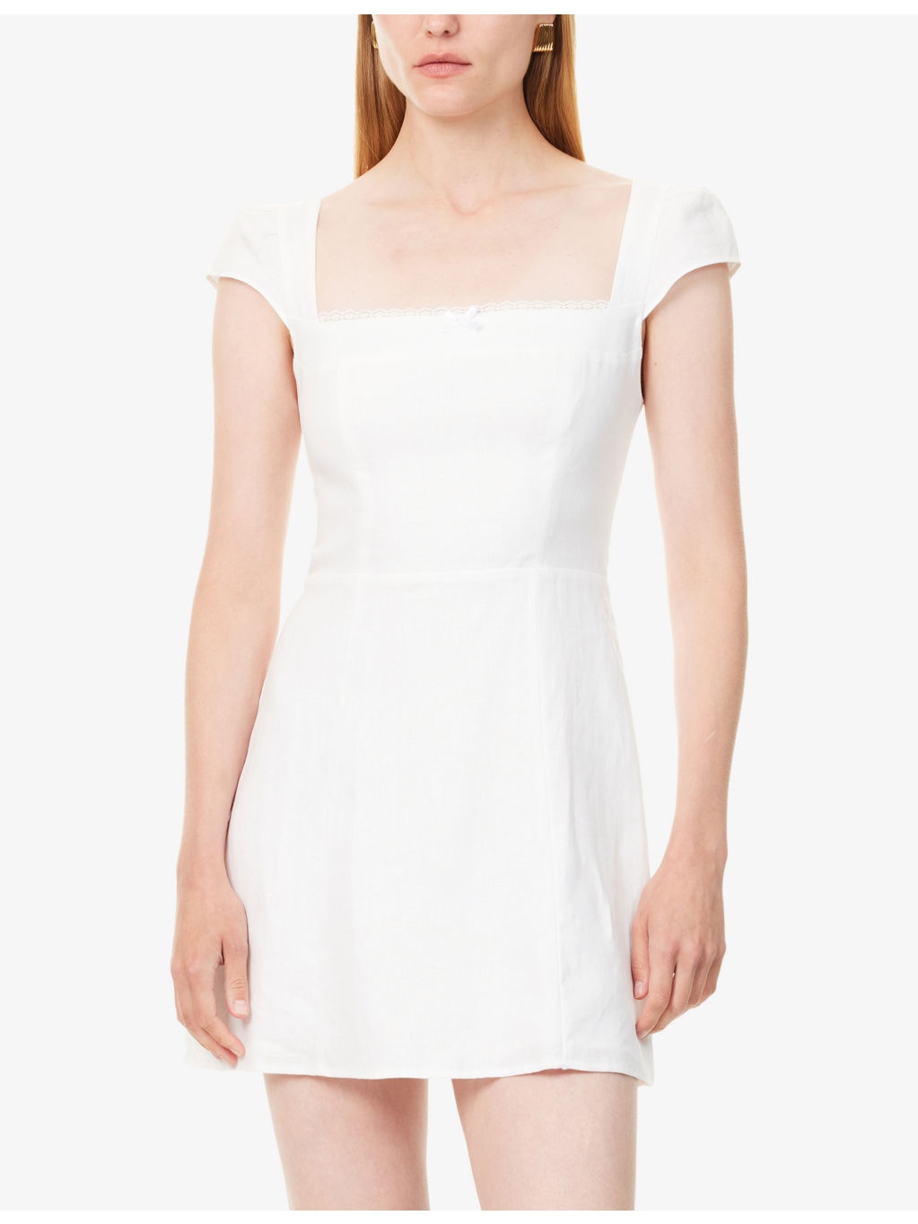 Loula Square-Neck Linen Mini Dress - 3