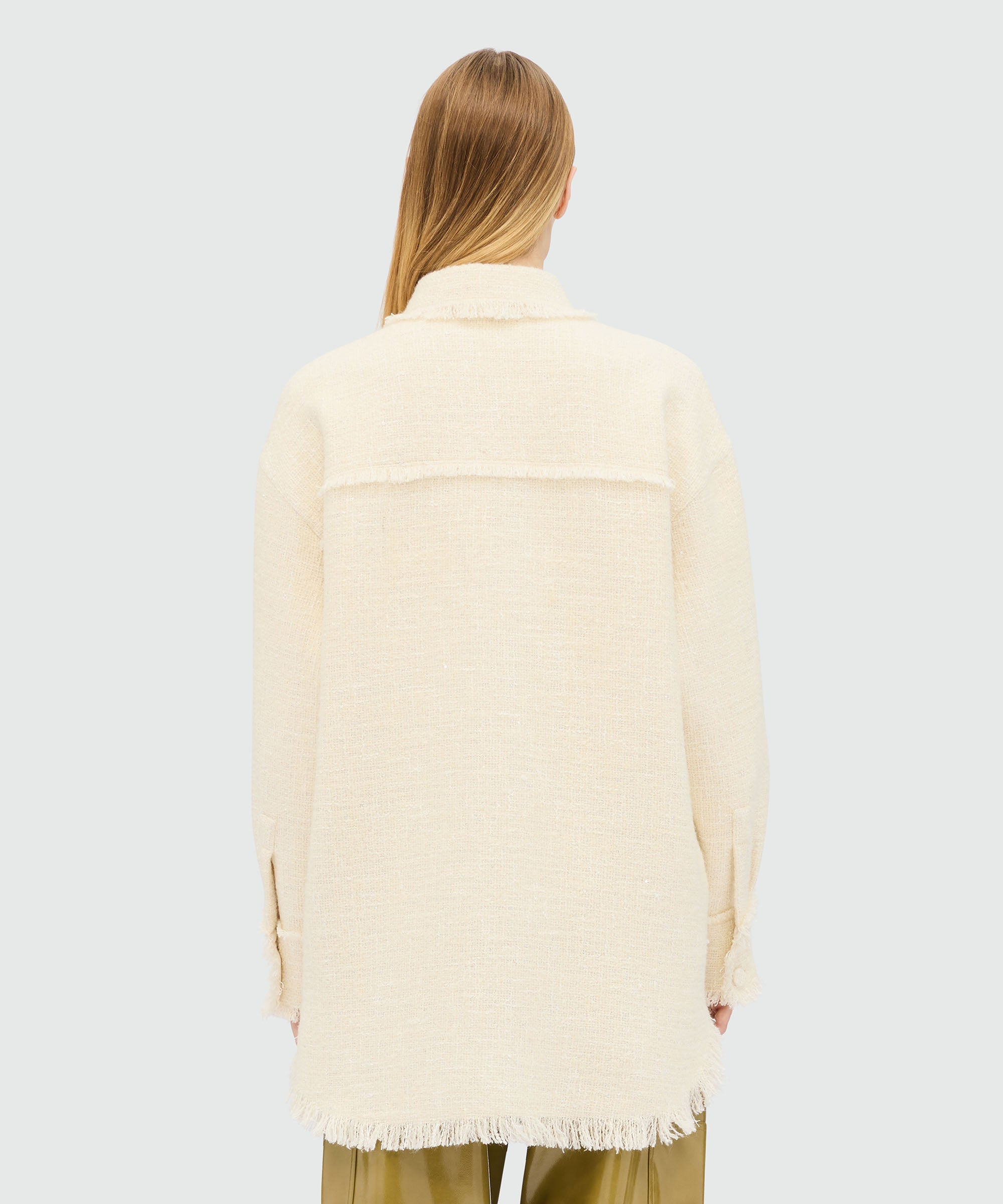Ivory bouclé shirt with micro sequins - 3