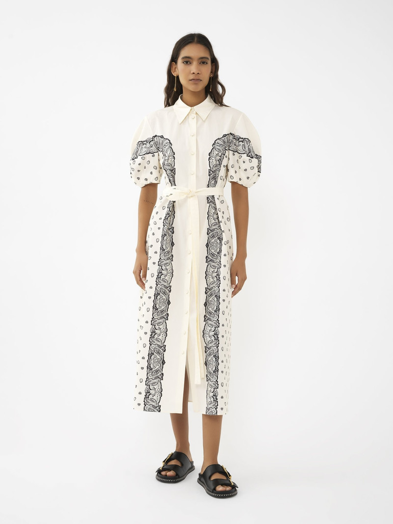 PRINTED BALLOON-SLEEVE SHIRT DRESS 7