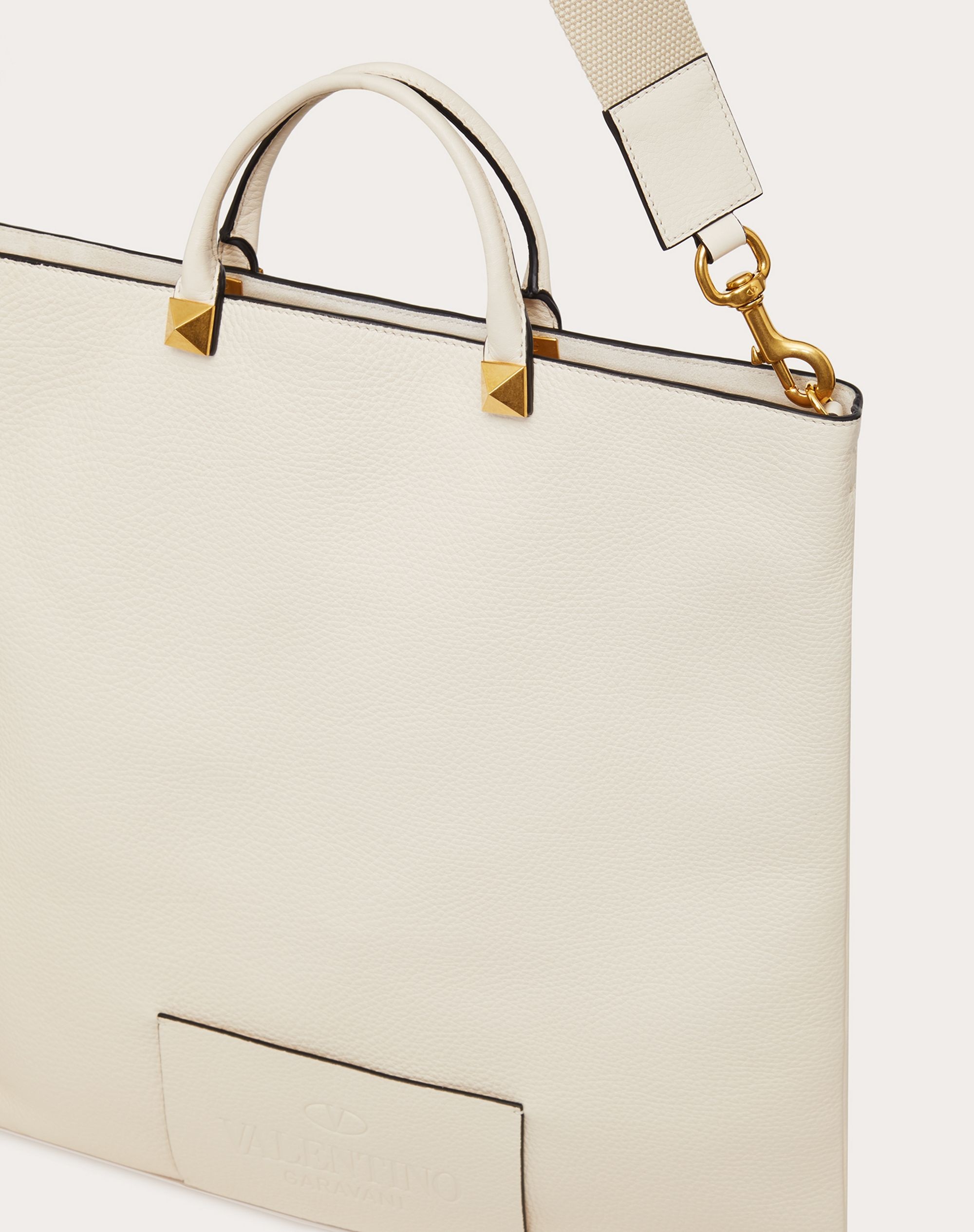 VALENTINO GARAVANI IDENTITY FLAT LEATHER TOTE BAG - 5