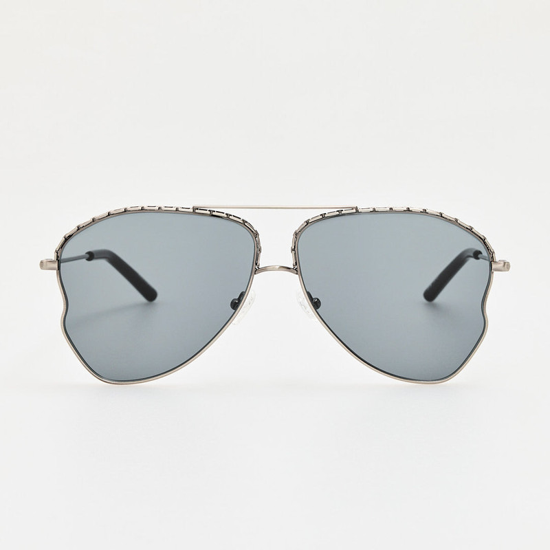 Kika Mendoza Sunglasses in Antique Silver and Grey 1