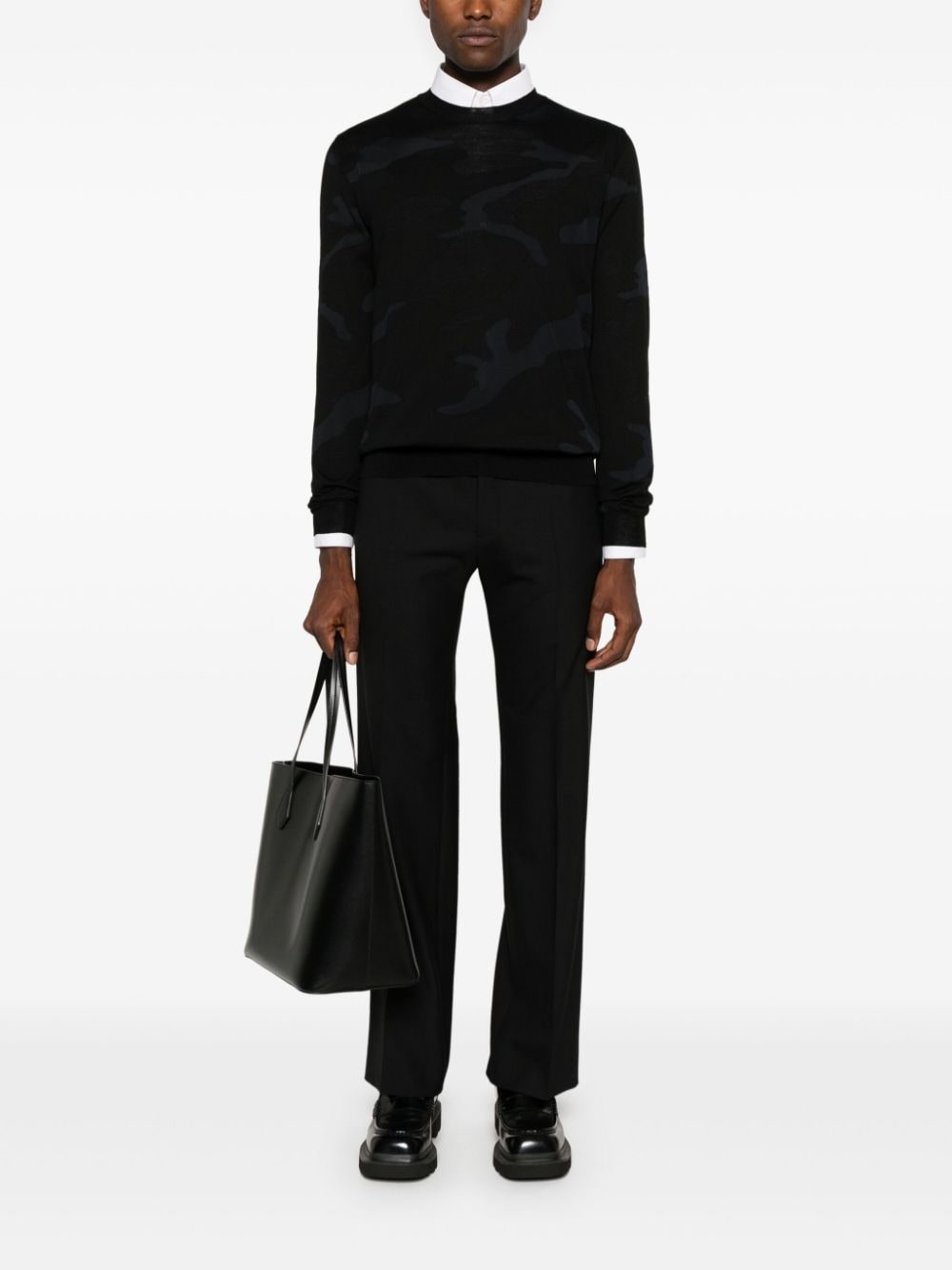crew-neck patterned-jacquard jumper - 2