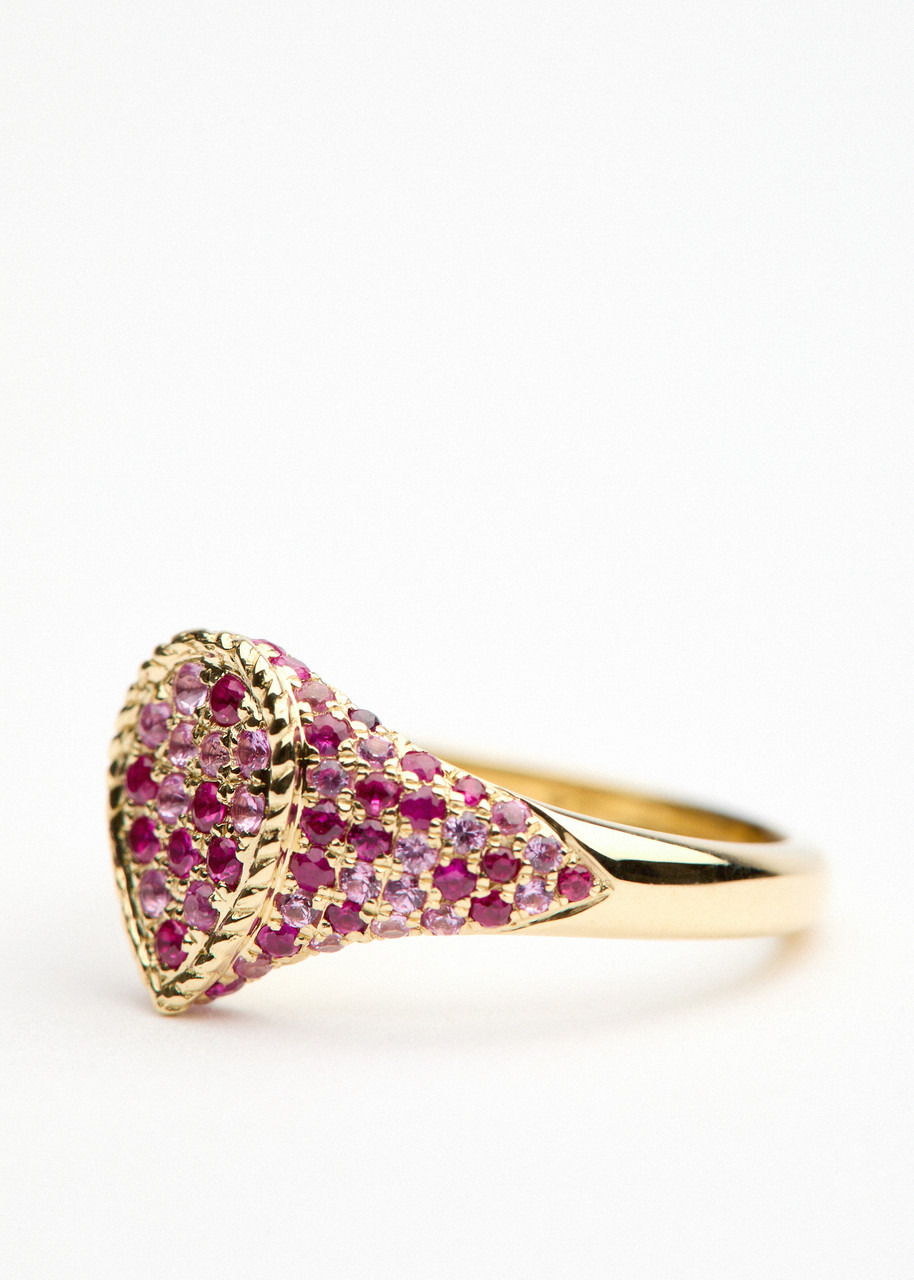 Yvonne Leon Baby Chevaliere Pear 9kt Gold Pinky Ring - 5