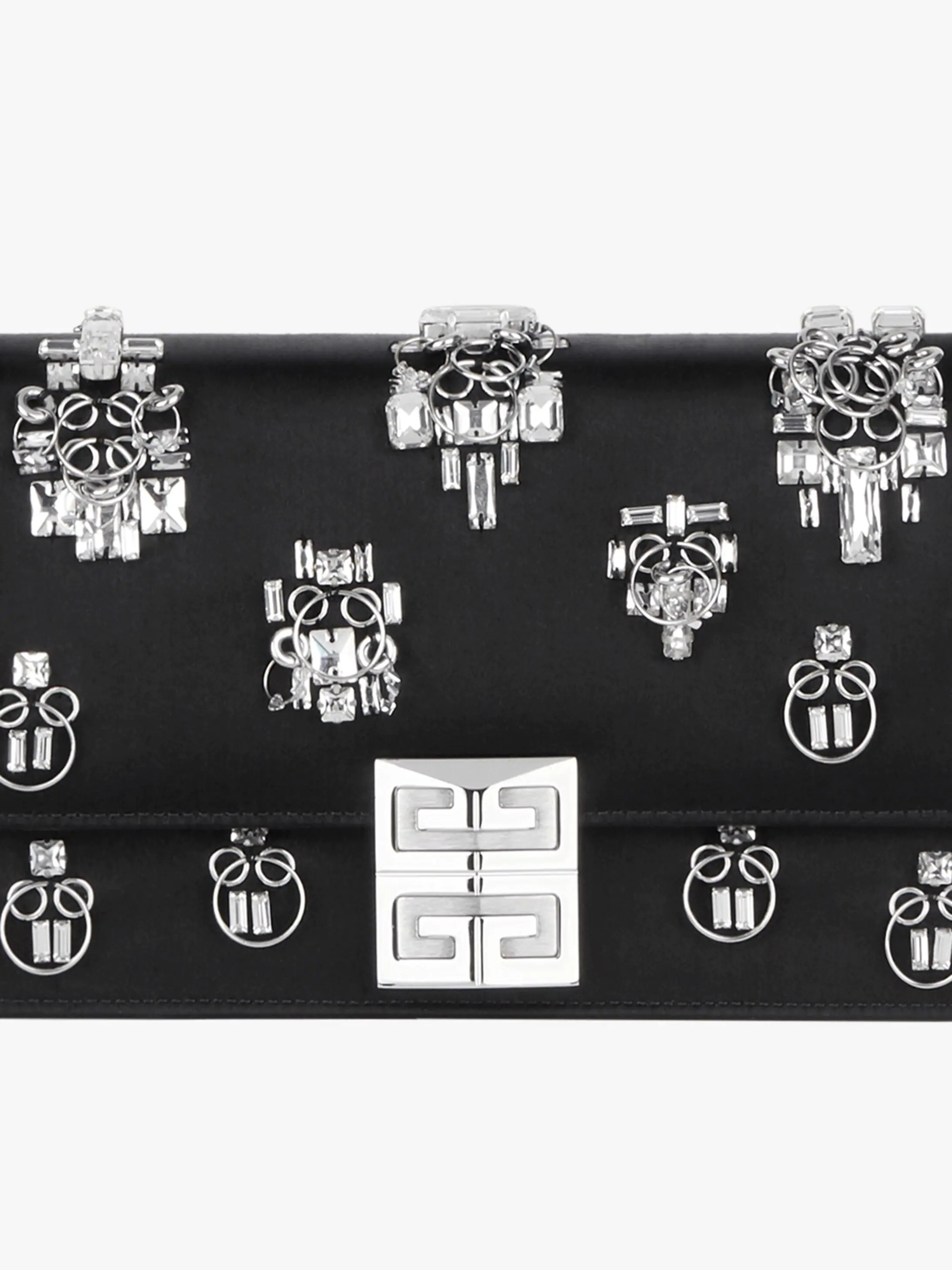 4G SMALL BAG IN EMBROIDERED SATIN WITH CHAIN - 7