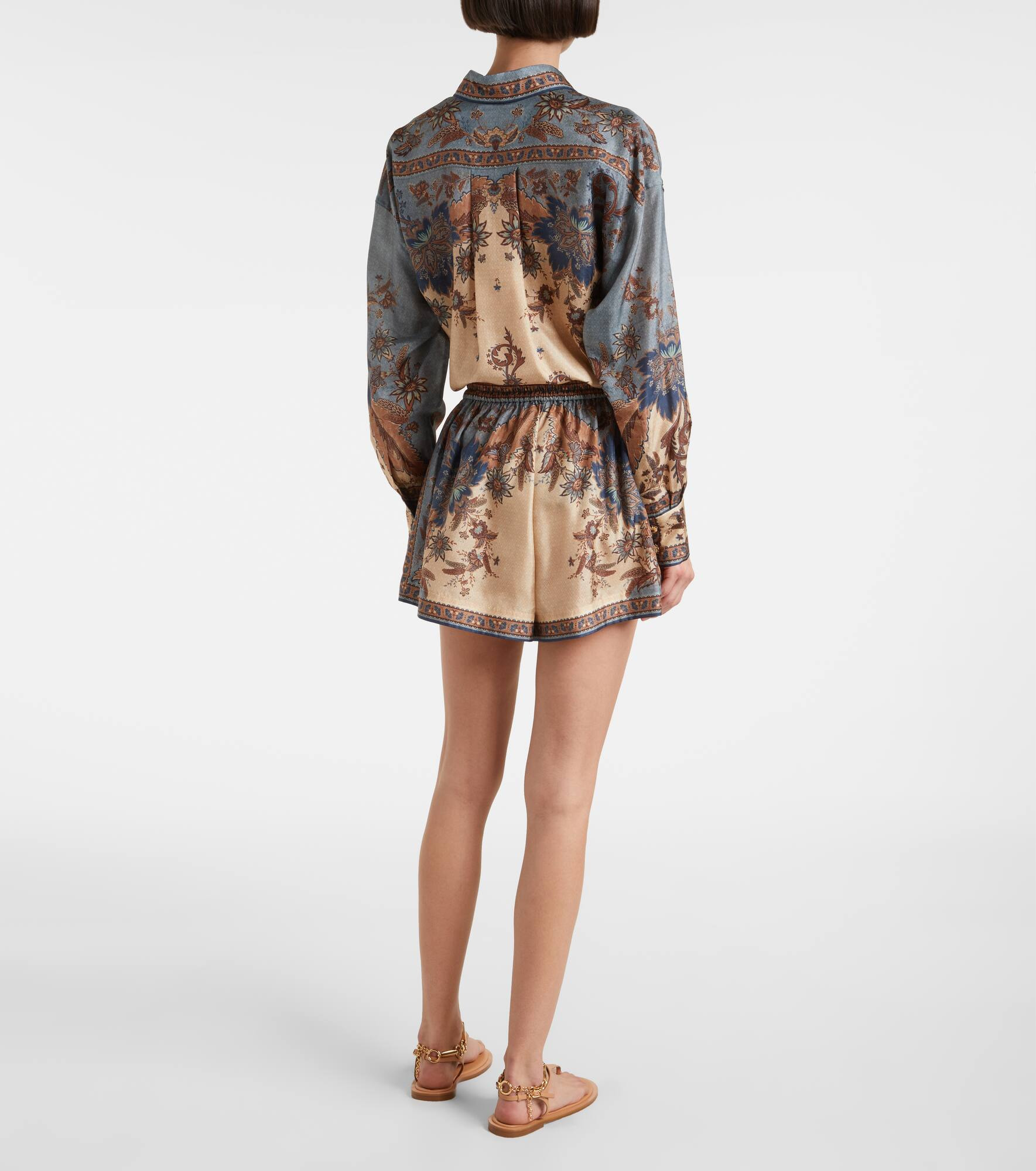 Paisley silk shorts - 3