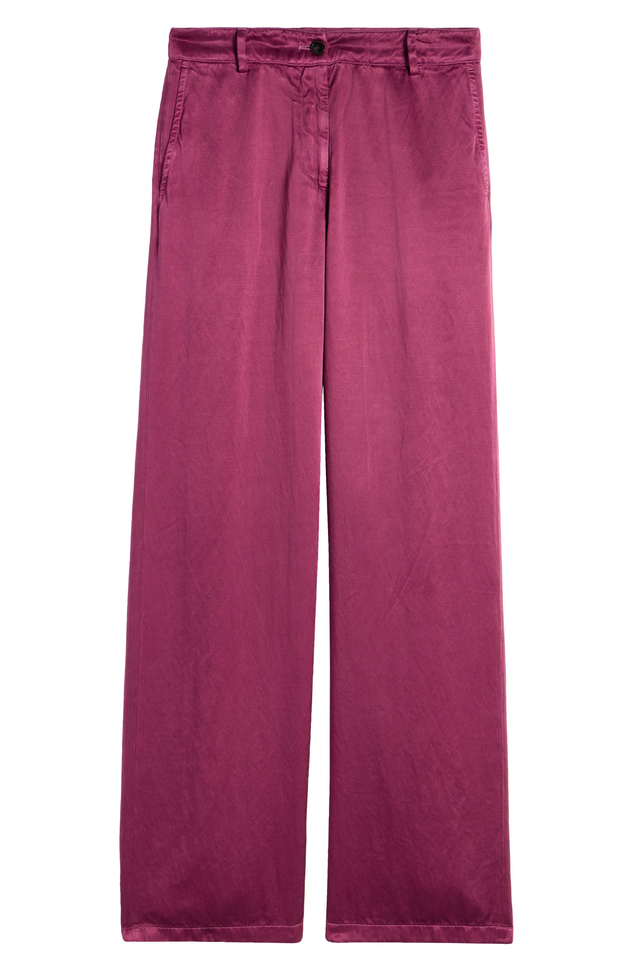 Dries Van Noten Paxy Matelassé Wide Leg Pants in Raspberry at Nordstrom - 6