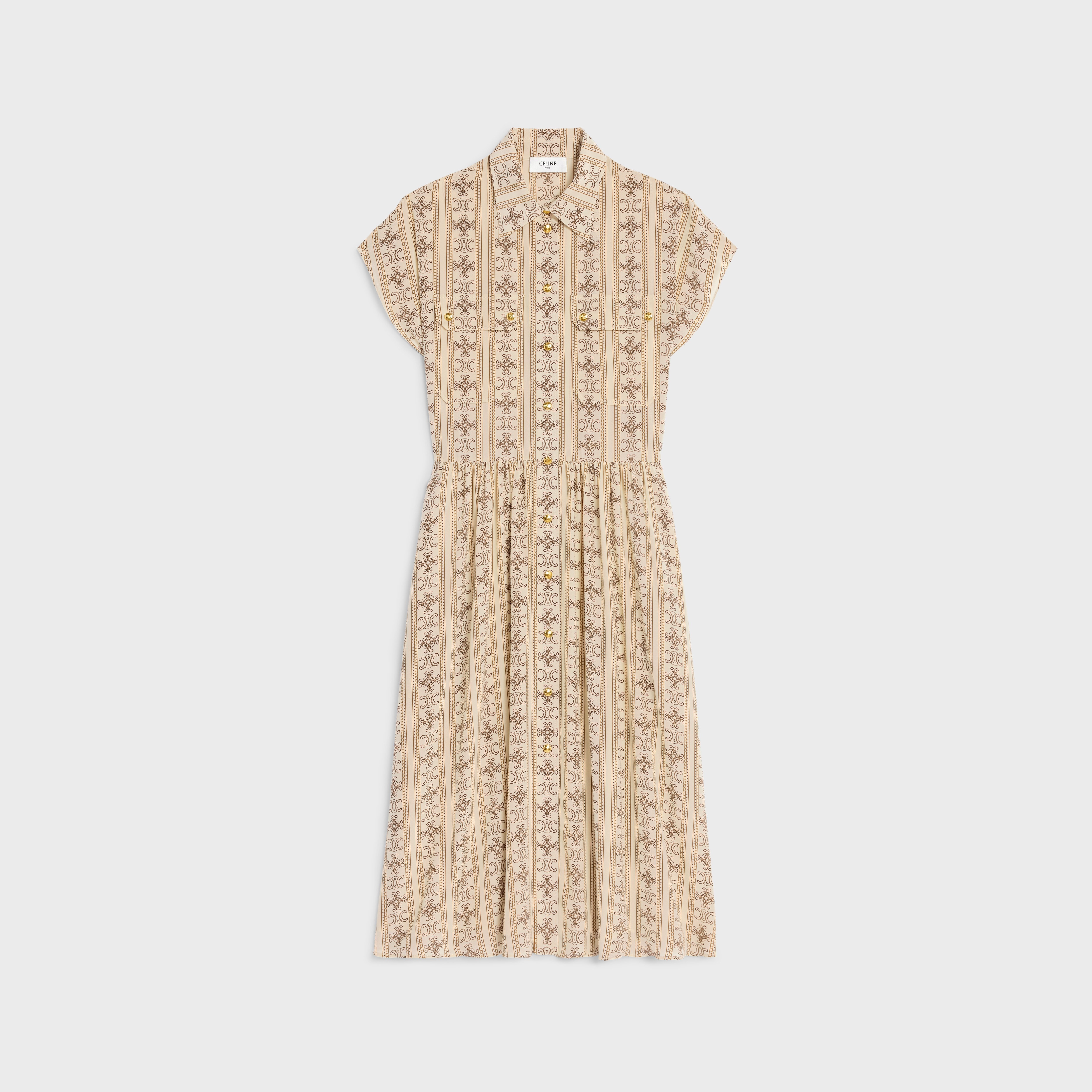 workwear dress in crêpe de chine - 1