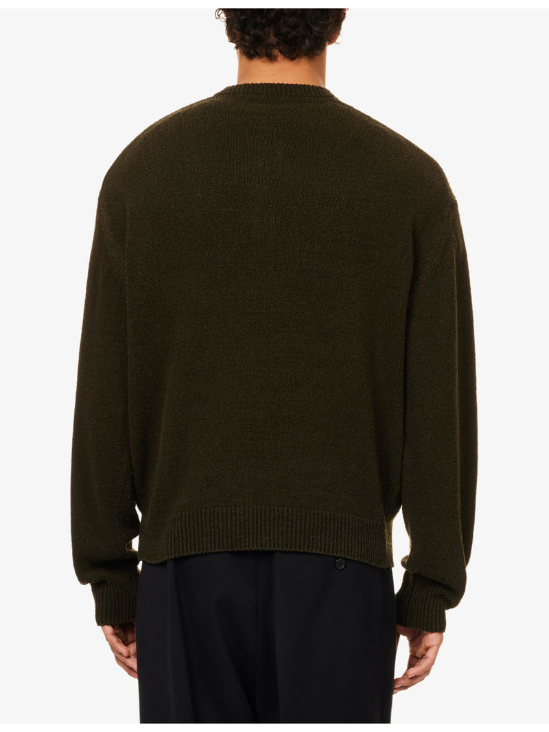 Regular-Fit Ribbed-Trim Silk Jumper 4