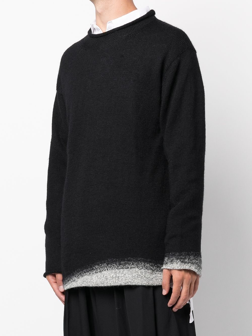 contrasting-cuffs wool jumper - 3