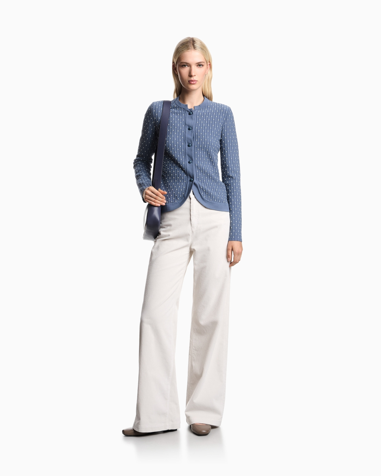 POLKA-DOT VISCOSE-JACQUARD PLAIN-KNIT CARDIGAN - 2
