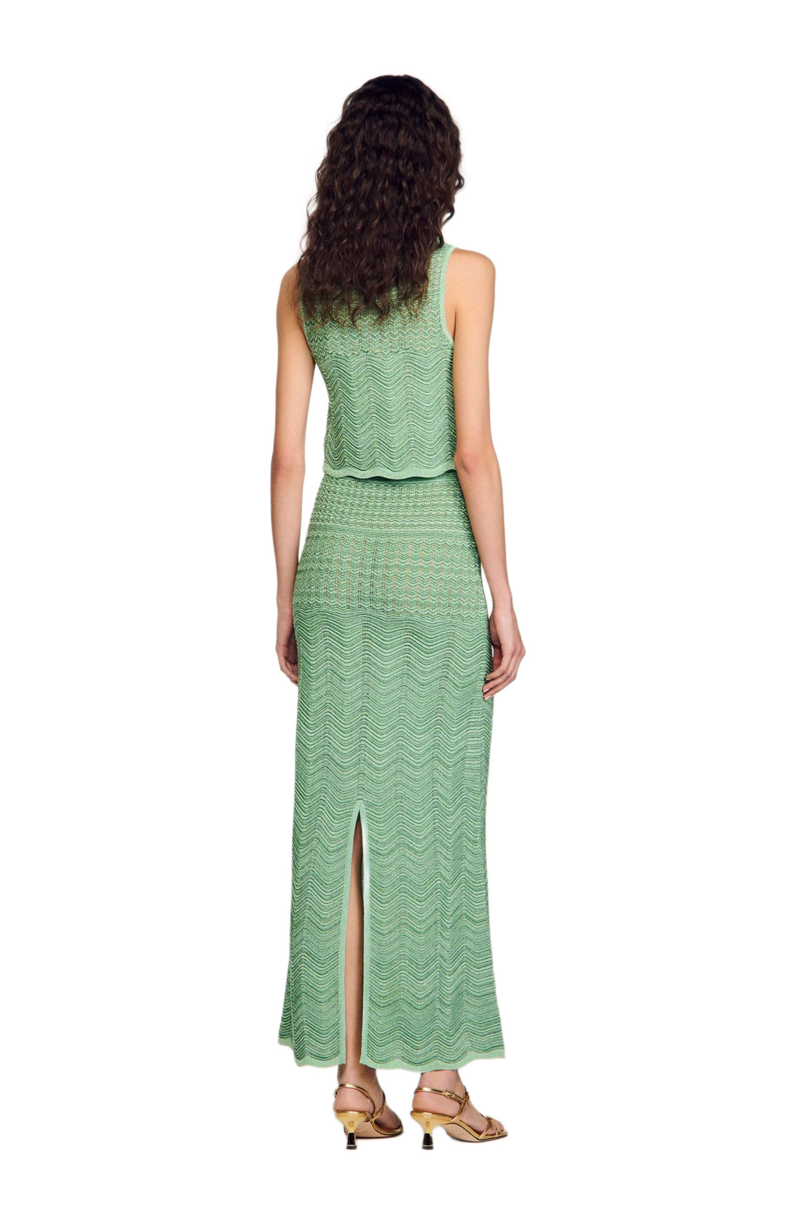 SANDRO Long knit skirt in Mint at Nordstrom - 3