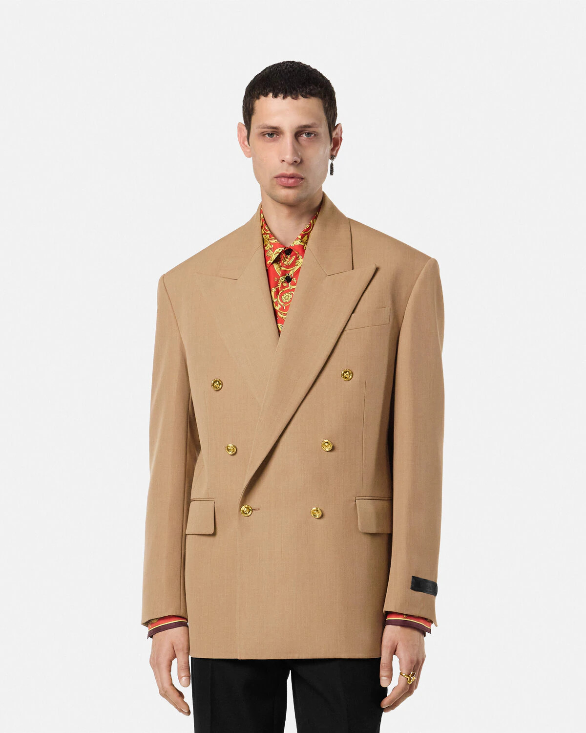 Mélange Wool Double-Breasted Blazer - 4
